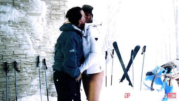 Passionate winter porn with a naughty sportswoman and her teacher