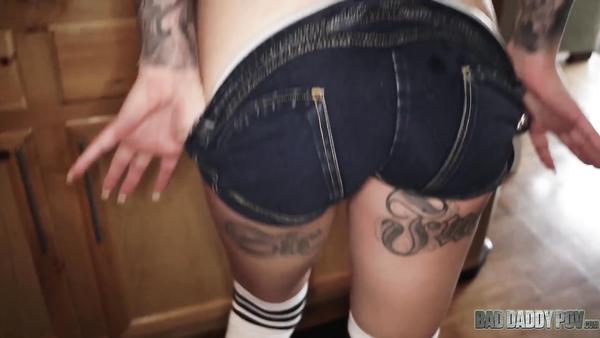 Amateur porn with tattooed young slut and her stepfather
